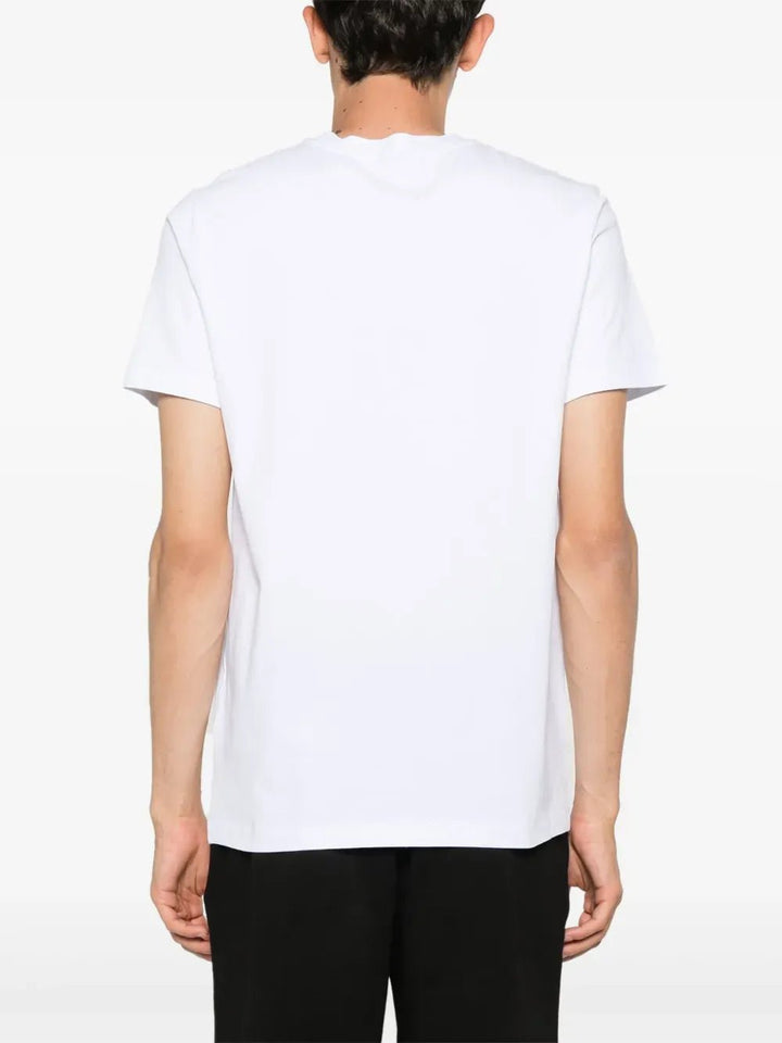 MONCLER - T-shirt en coton à logo floqué blanc - Lothaire