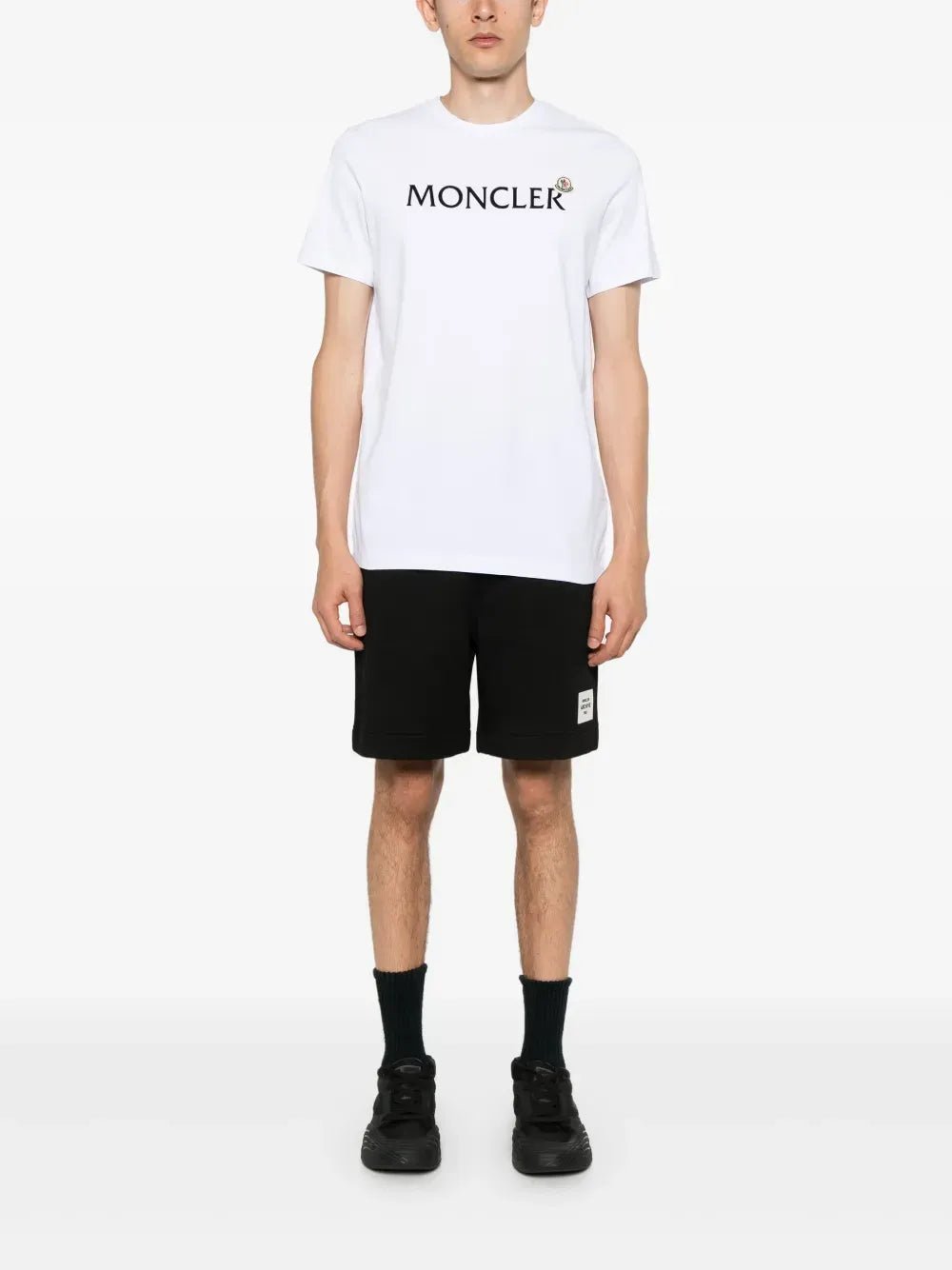 MONCLER - T-shirt en coton à logo floqué blanc - Lothaire