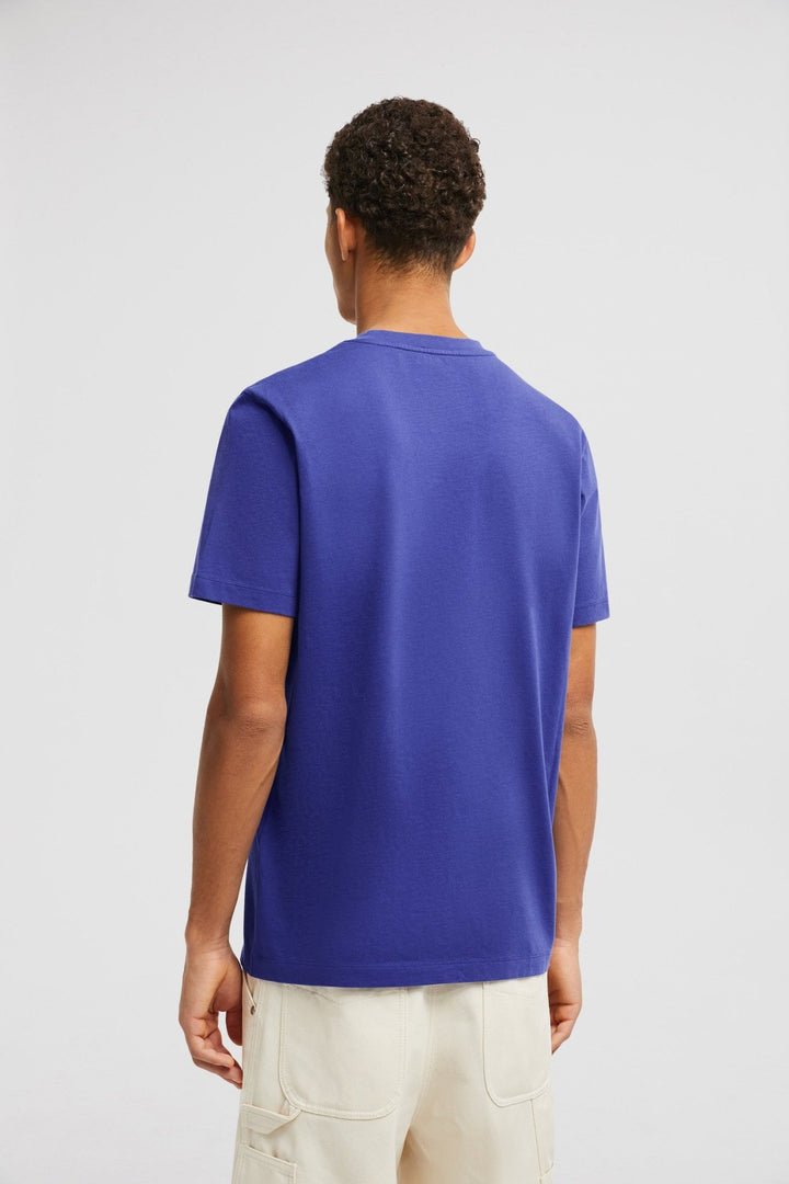MONCLER - T-shirt en coton à logo floqué bleu - Lothaire
