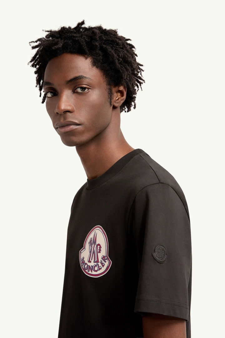 MONCLER - T-shirt en Coton à Logo Noir - Lothaire