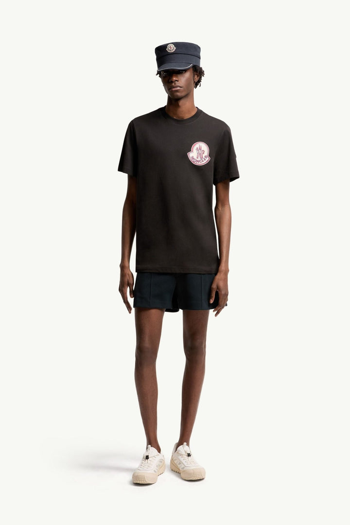 MONCLER - T-shirt en Coton à Logo Noir - Lothaire