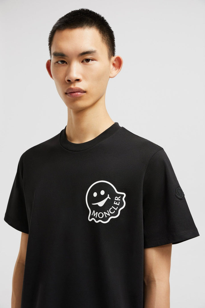 MONCLER - T - SHIRT EN COTON À LOGO Noir - Lothaire