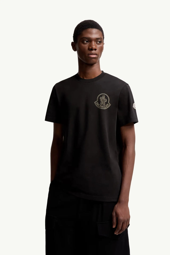 MONCLER - T-shirt en coton à logo noir - Lothaire