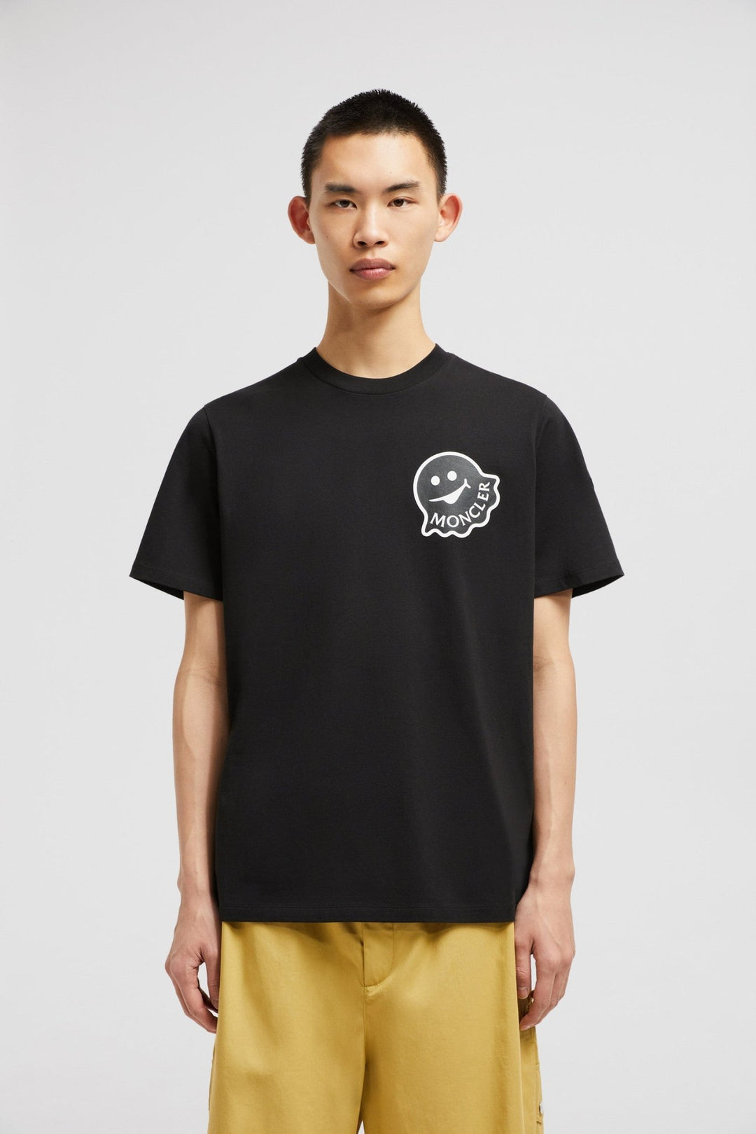 MONCLER - T - SHIRT EN COTON À LOGO Noir - Lothaire