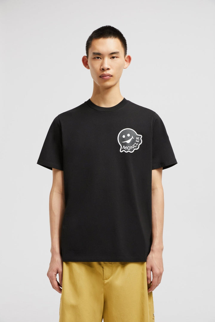 MONCLER - T - SHIRT EN COTON À LOGO Noir - Lothaire