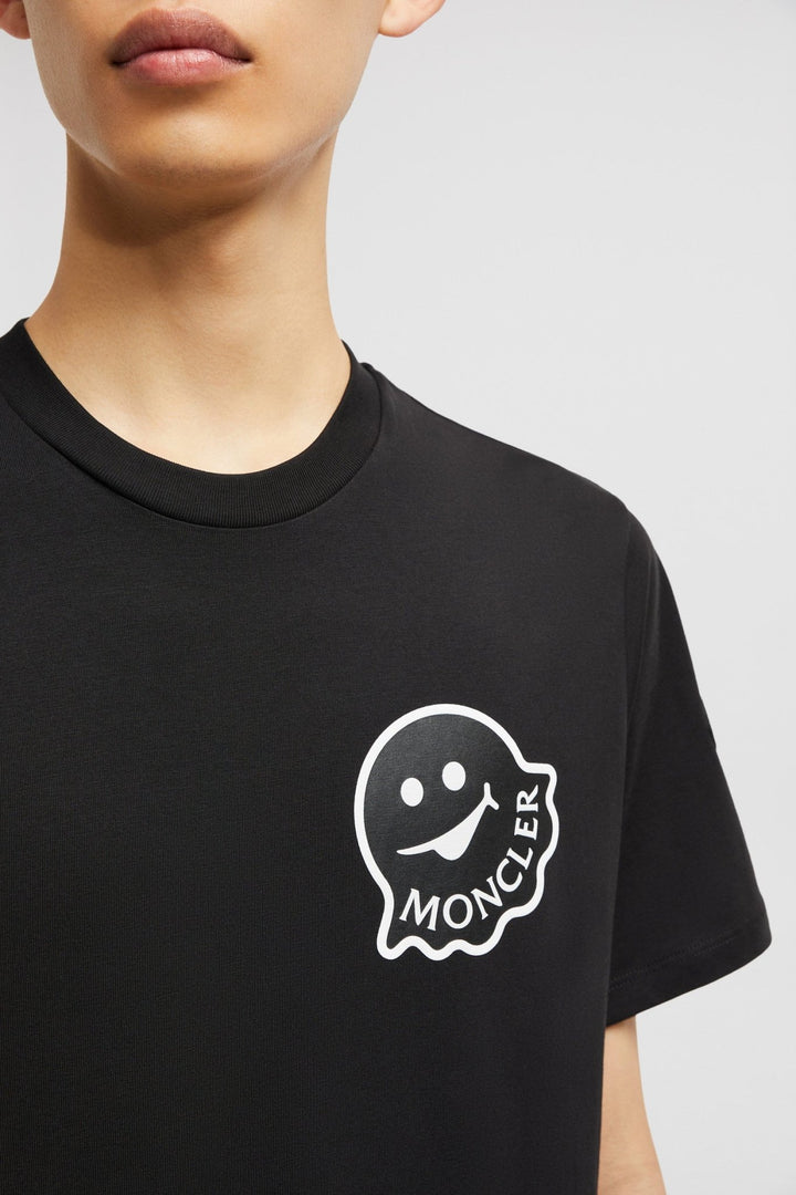 MONCLER - T - SHIRT EN COTON À LOGO Noir - Lothaire