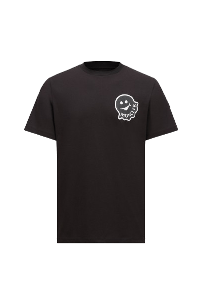 MONCLER - T - SHIRT EN COTON À LOGO Noir - Lothaire