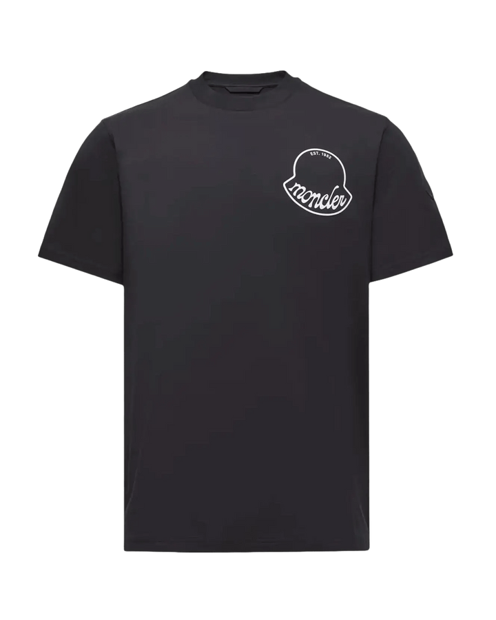 MONCLER - T-shirt en coton à logo noir charcoal - Lothaire