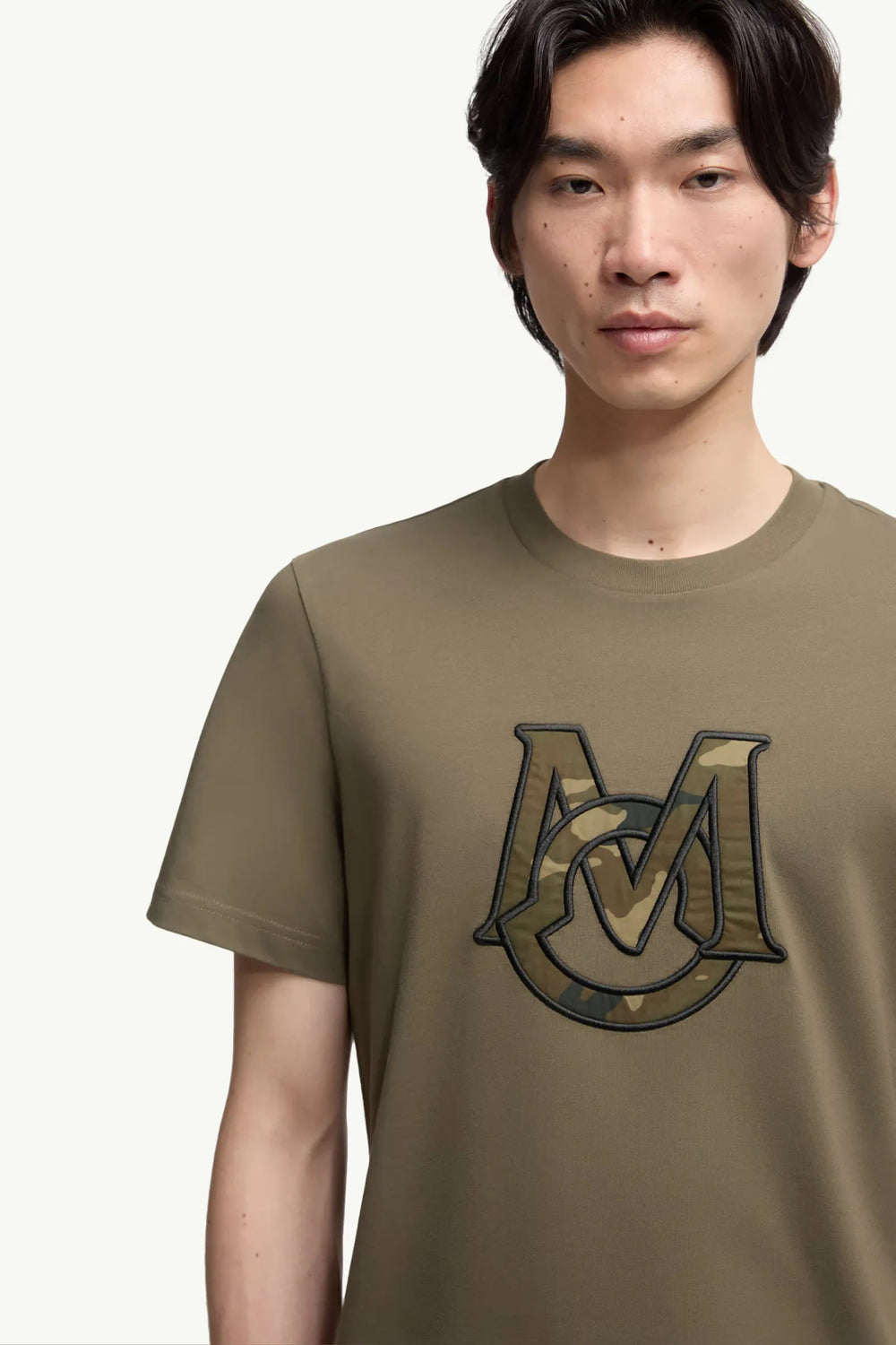 MONCLER - T-shirt en coton à monogramme vert - Lothaire