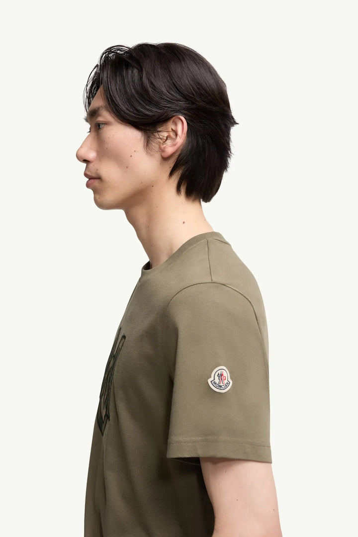 MONCLER - T-shirt en coton à monogramme vert - Lothaire