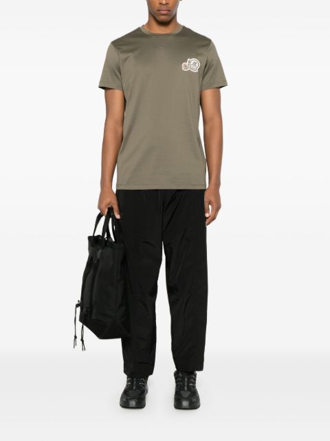 MONCLER - T-shirt en coton à patch double logo vert - Lothaire