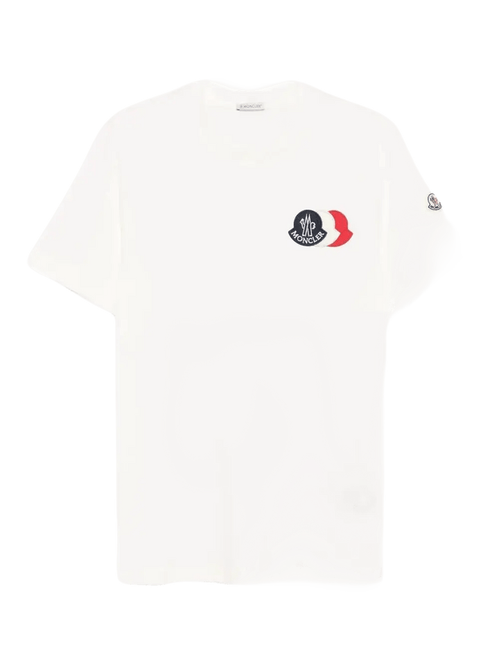 MONCLER - T-shirts à patch logo blanc - Lothaire