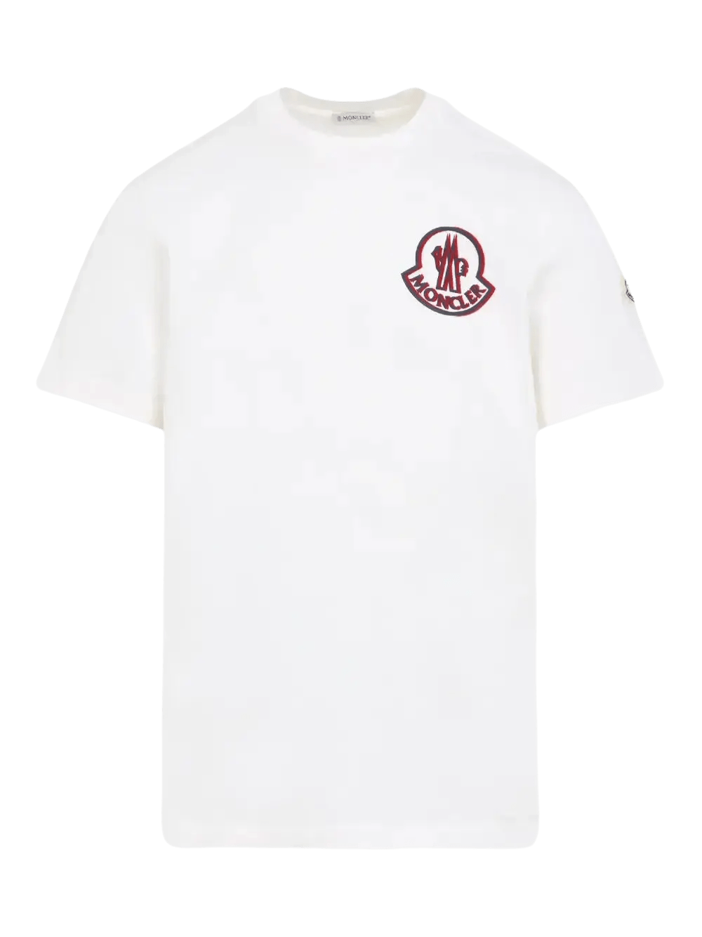 MONCLER - T-shirts en coton à patch logo blanc - Lothaire