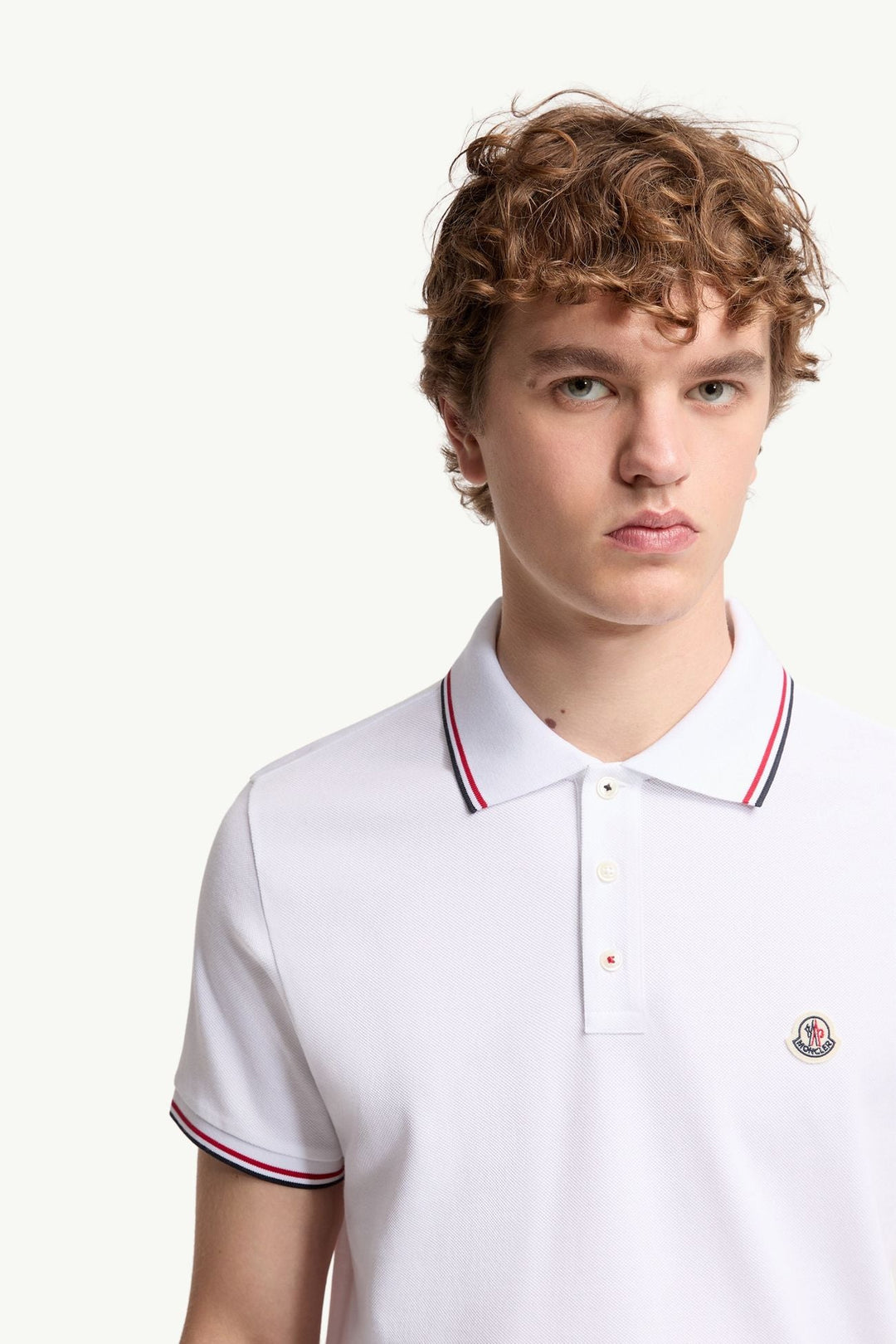 MONCLER - Tricolor - Trimmed Cotton Piquet Polo Shirt Blanc - Lothaire