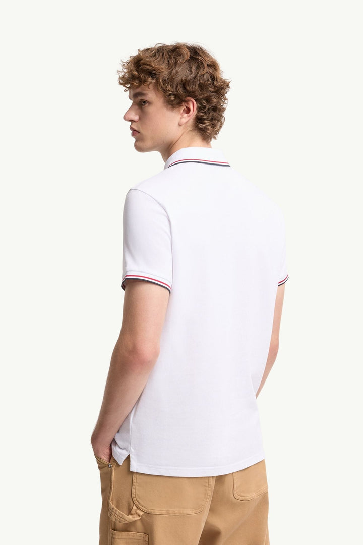 MONCLER - Tricolor - Trimmed Cotton Piquet Polo Shirt Blanc - Lothaire