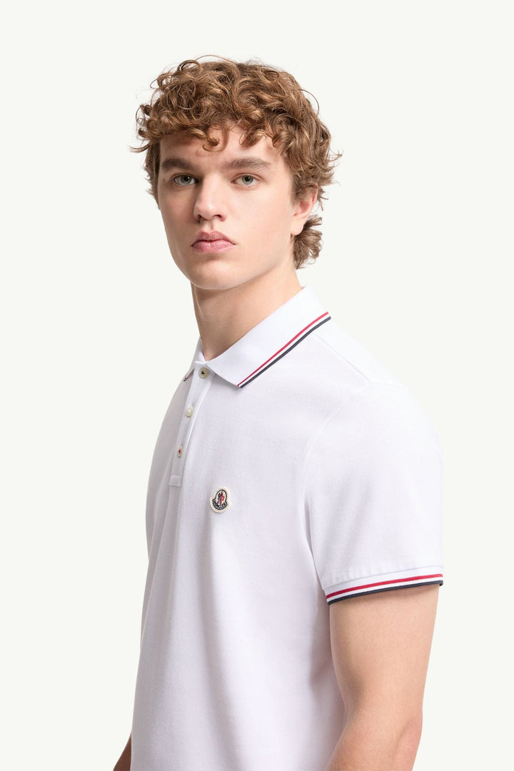 MONCLER - Tricolor - Trimmed Cotton Piquet Polo Shirt Blanc - Lothaire