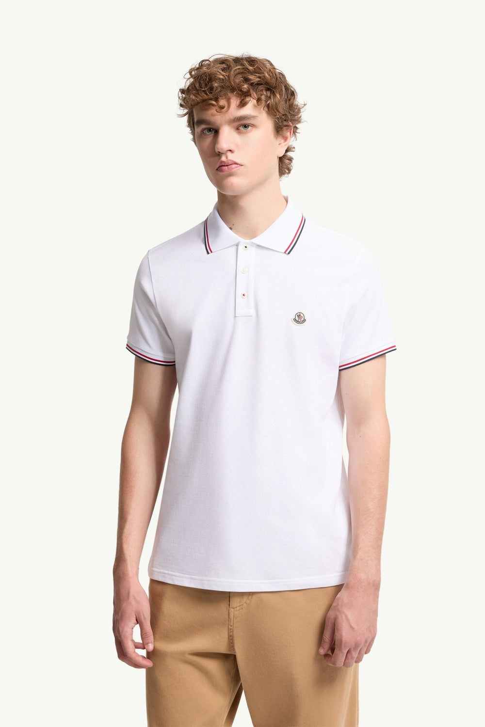 MONCLER - Tricolor - Trimmed Cotton Piquet Polo Shirt Blanc - Lothaire