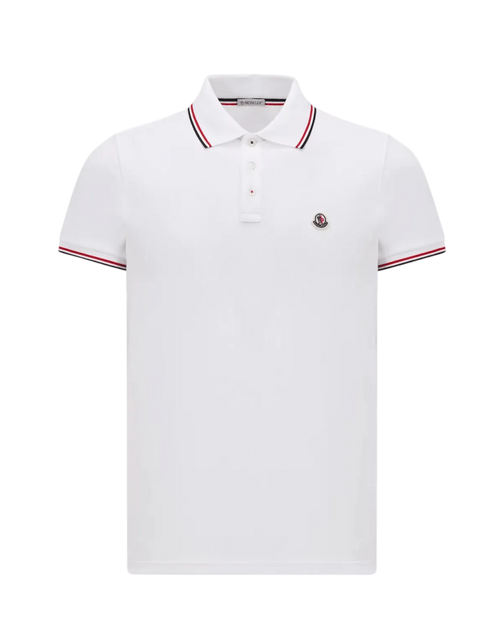 MONCLER - Tricolor - Trimmed Cotton Piquet Polo Shirt Blanc - Lothaire