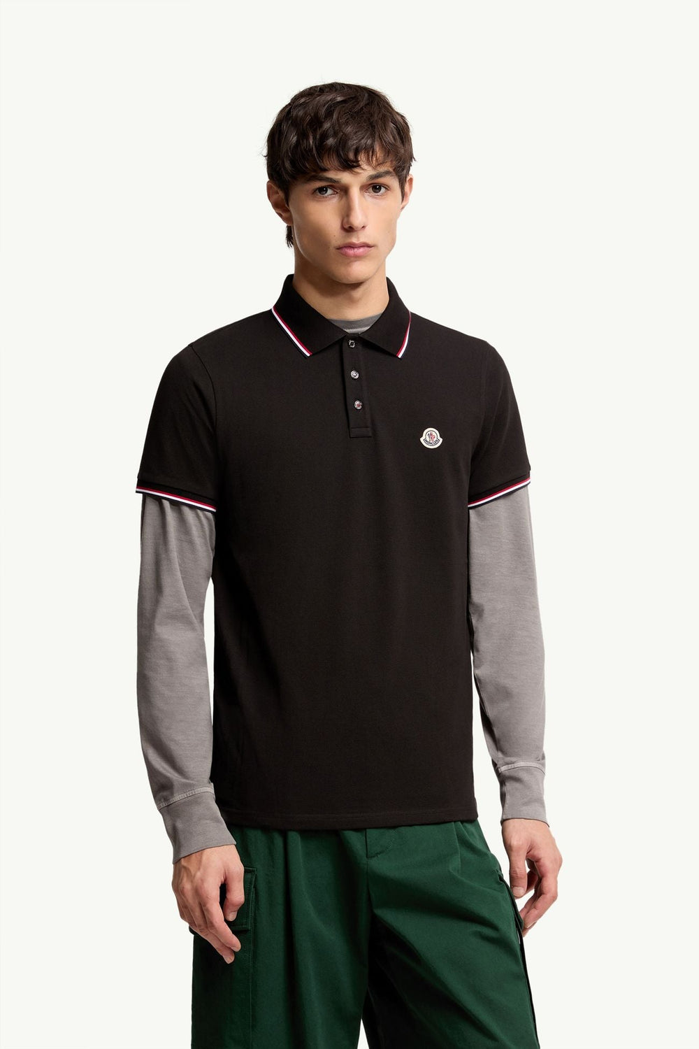 MONCLER - Tricolor - Trimmed Cotton Piquet Polo Shirt Noir - Lothaire