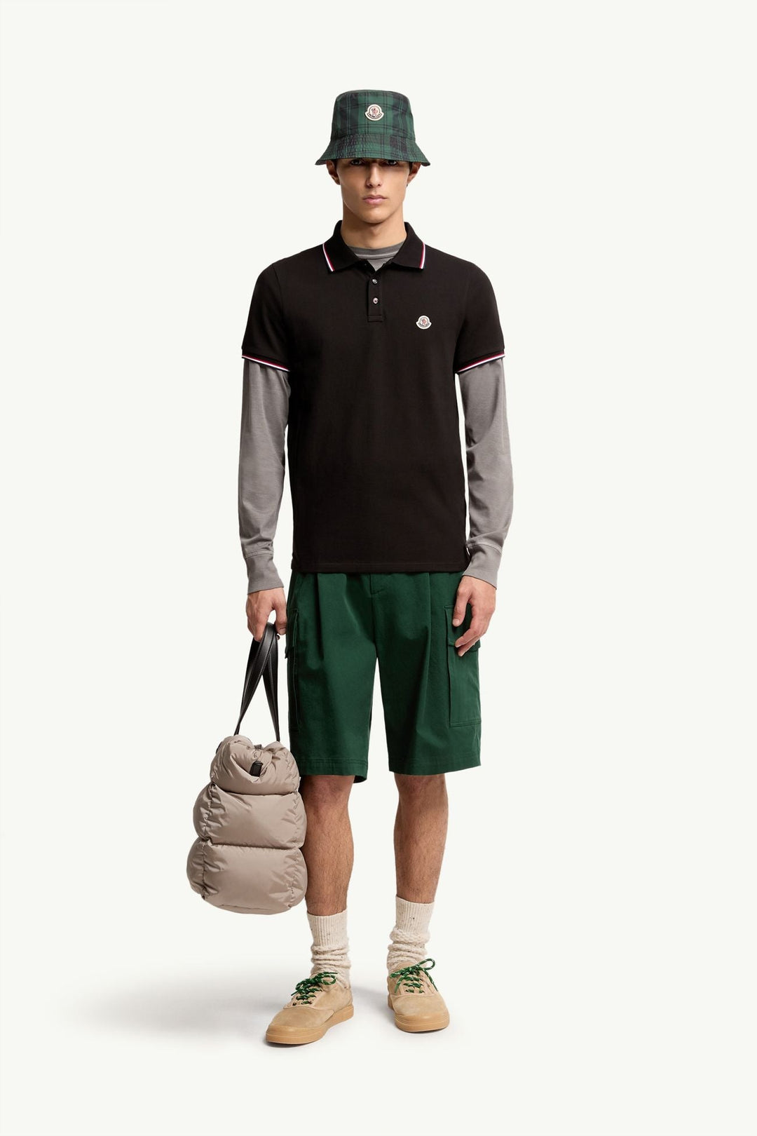 MONCLER - Tricolor - Trimmed Cotton Piquet Polo Shirt Noir - Lothaire