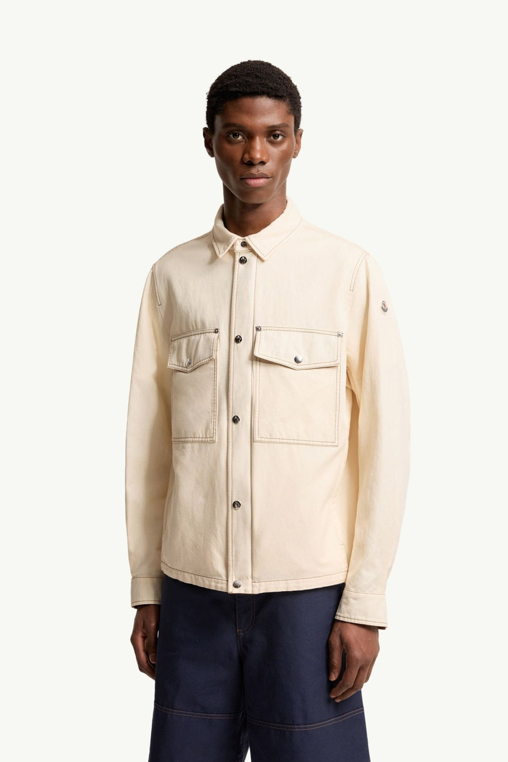 MONCLER - Veste - chemise Watagua en mélange de coton et de lin Beige crème - Lothaire