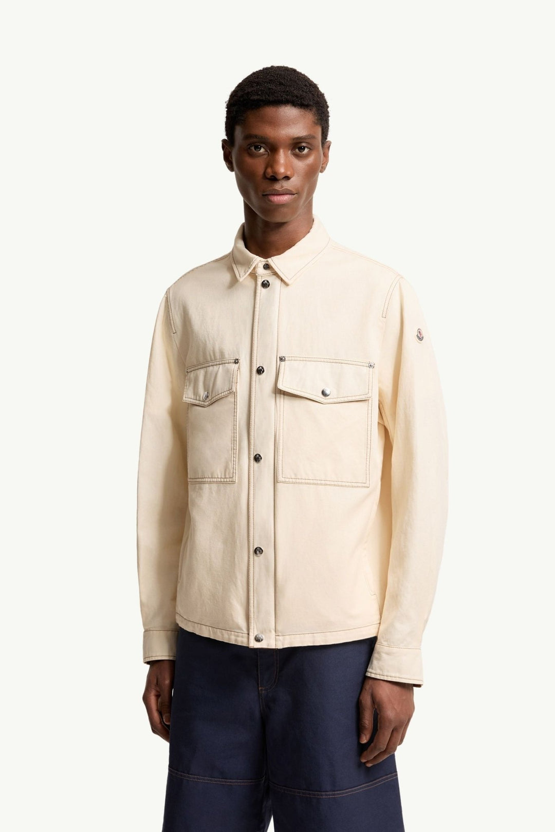 MONCLER - Veste - chemise Watagua en mélange de coton et de lin Beige crème - Lothaire