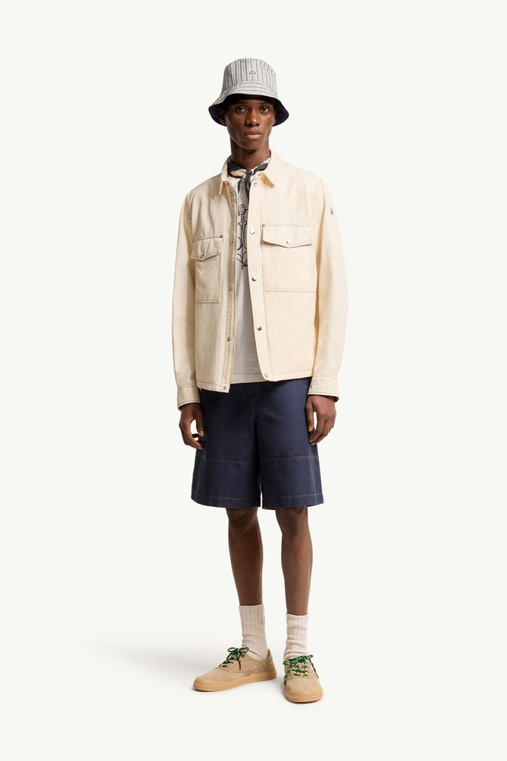 MONCLER - Veste - chemise Watagua en mélange de coton et de lin Beige crème - Lothaire