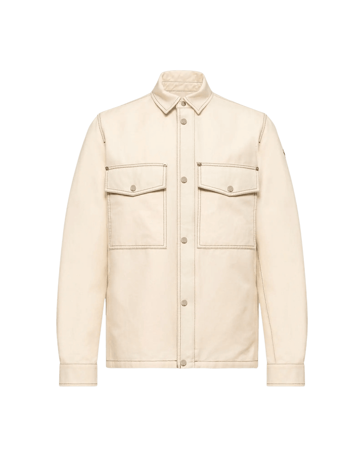 MONCLER - Veste - chemise Watagua en mélange de coton et de lin Beige crème - Lothaire
