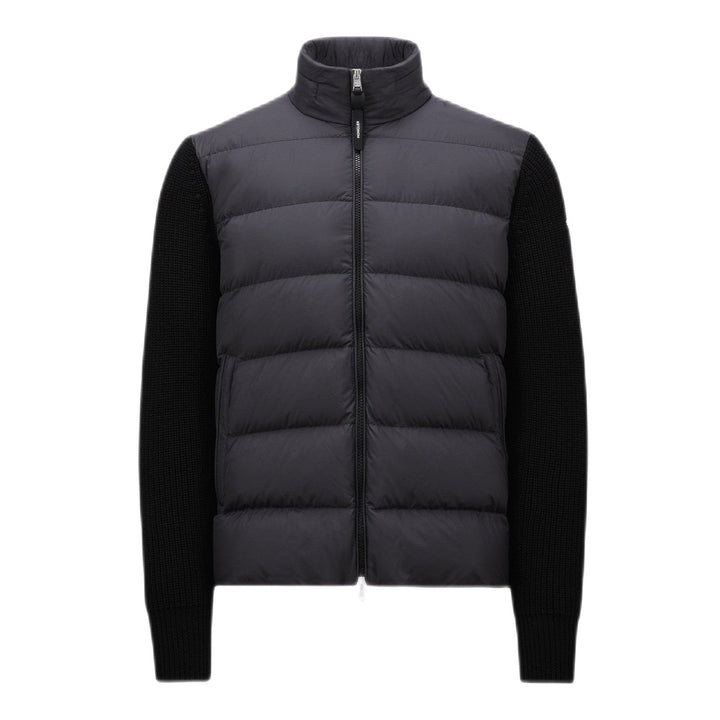 MONCLER - veste zippée bi - matière Noire - Lothaire
