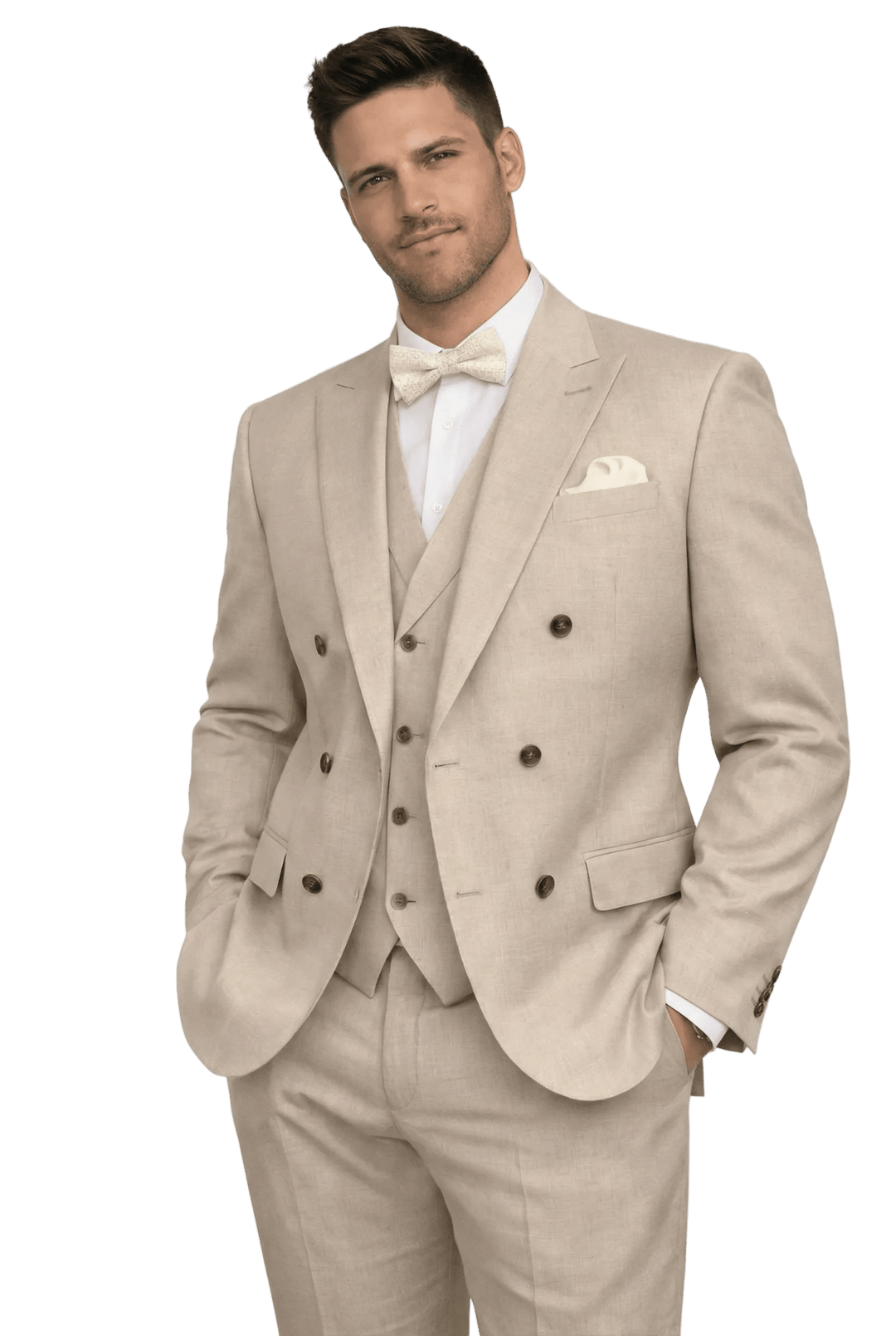 MONSIEUR HECTOR - Costumes 3 pièces - Modèle Damien, coloris écru ❤️ - Lothaire