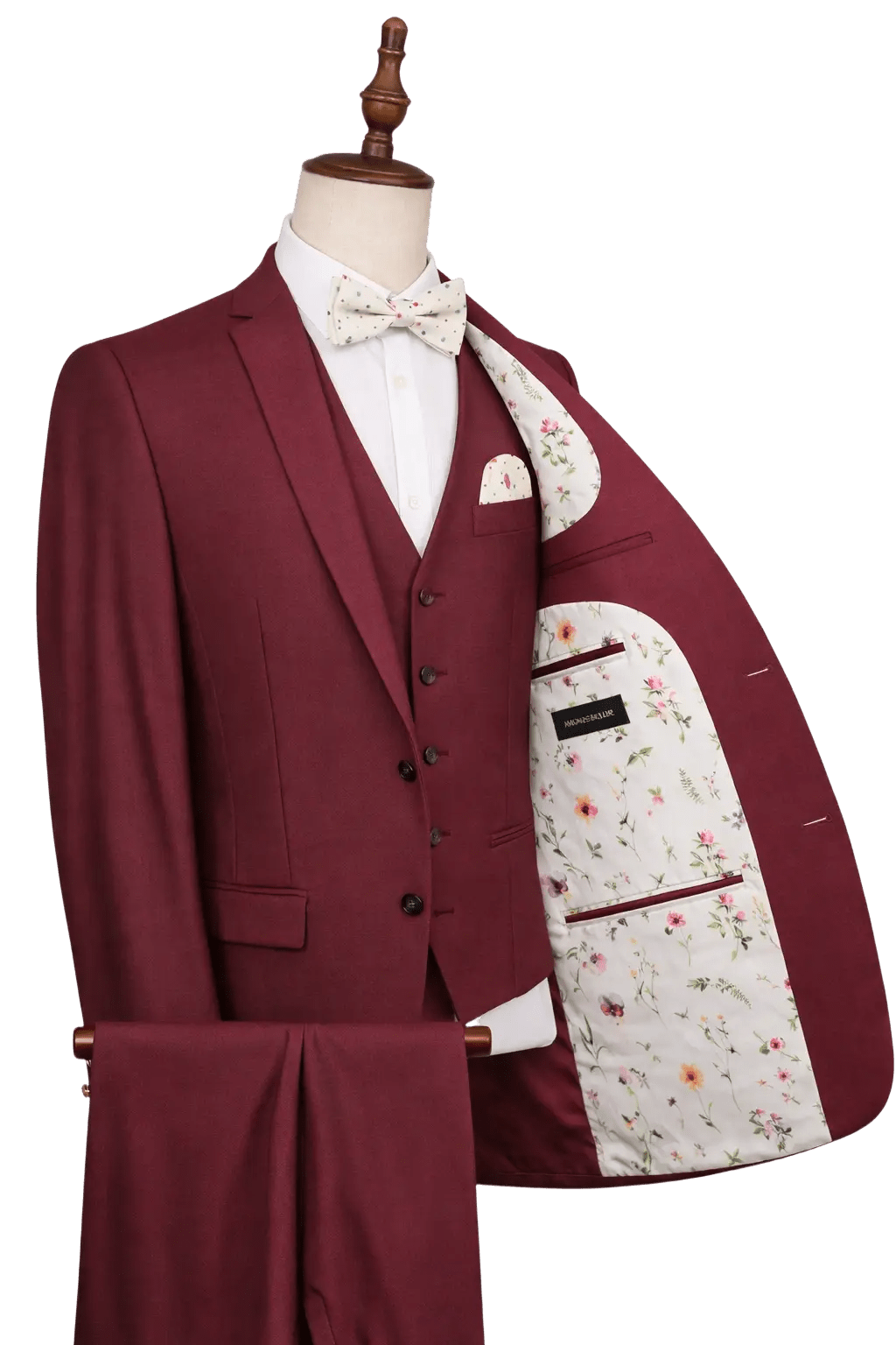 MONSIEUR HECTOR - Costumes 3 pièces - Modèle Louis, coloris bordeaux - Lothaire