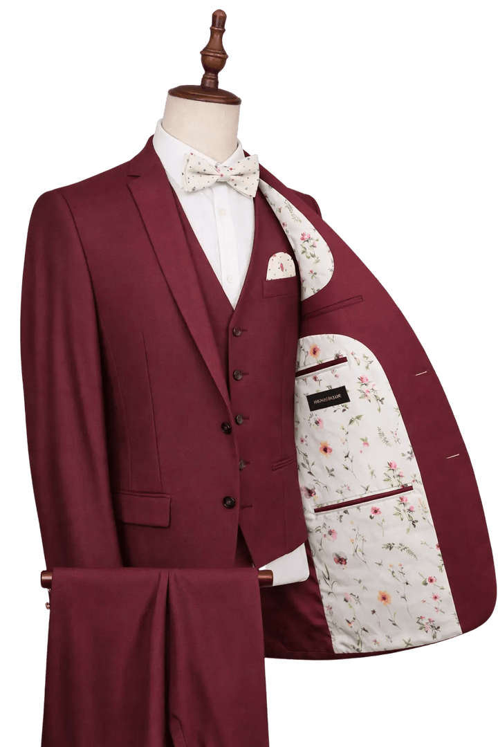 MONSIEUR HECTOR - Costumes 3 pièces - Modèle Louis, coloris bordeaux - Lothaire