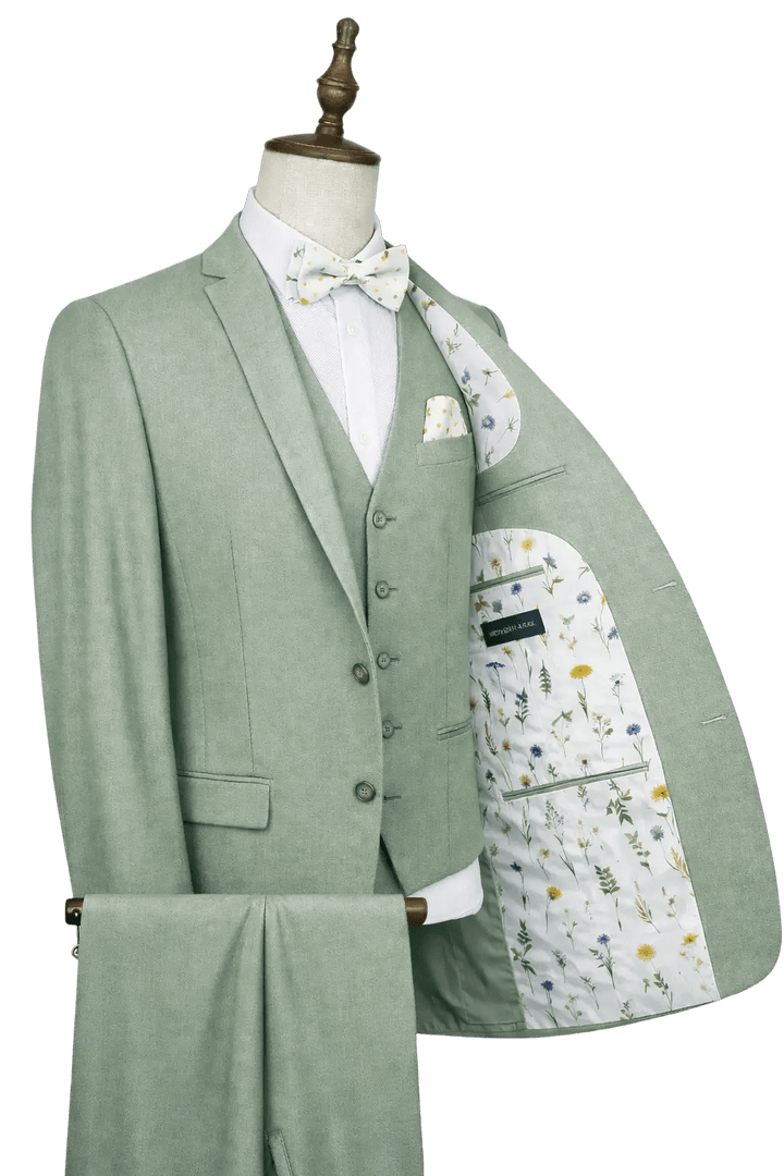 MONSIEUR HECTOR - Costumes 3 pièces - Modèle Louis, coloris tilleul - Lothaire