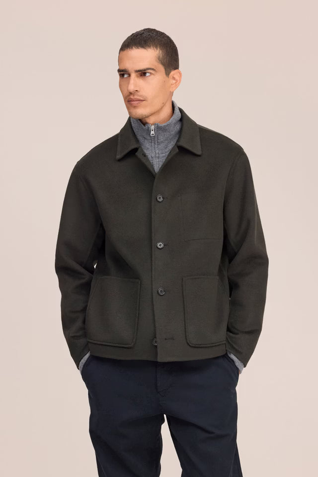 NN.07 - Veste Morgan en Laine Brossée Vert Militaire