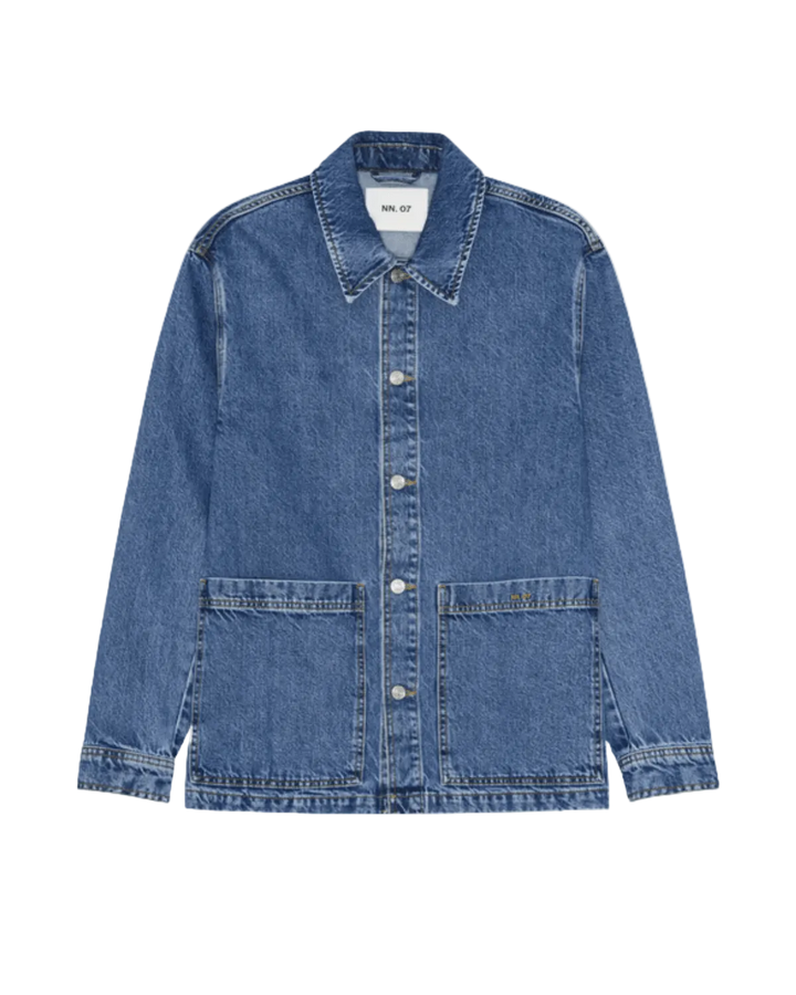 NN. 07 - Blaze Rigid organic cotton Overshirt Bleu - Lothaire