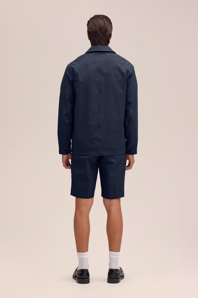 NN. 07 - Blaze Surchemise en seersucker Bleu marine - Lothaire