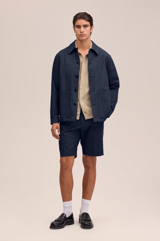 NN. 07 - Blaze Surchemise en seersucker Bleu marine - Lothaire