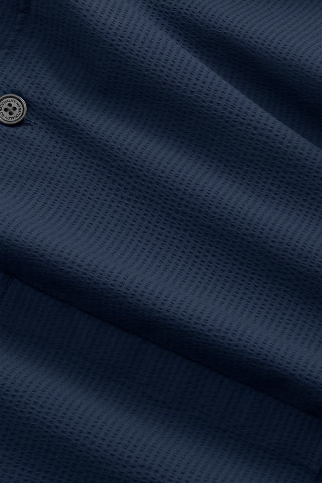 NN. 07 - Blaze Surchemise en seersucker Bleu marine - Lothaire