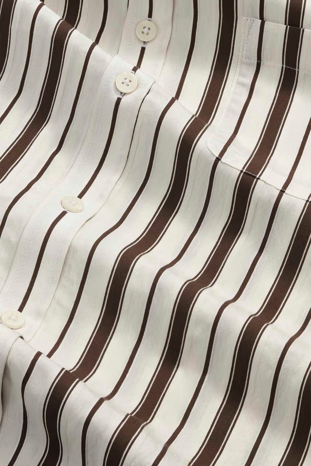 NN. 07 - Chemise fluide Deon en viscose à Rayures Marron et Écru - Lothaire