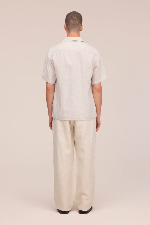 NN. 07 - Chemise Julio en Lin à Col Ouvert Blanc Avoine - Lothaire