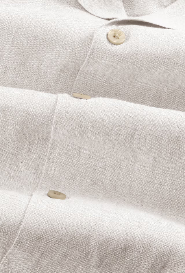 NN. 07 - Chemise Julio en Lin à Col Ouvert Blanc Avoine - Lothaire