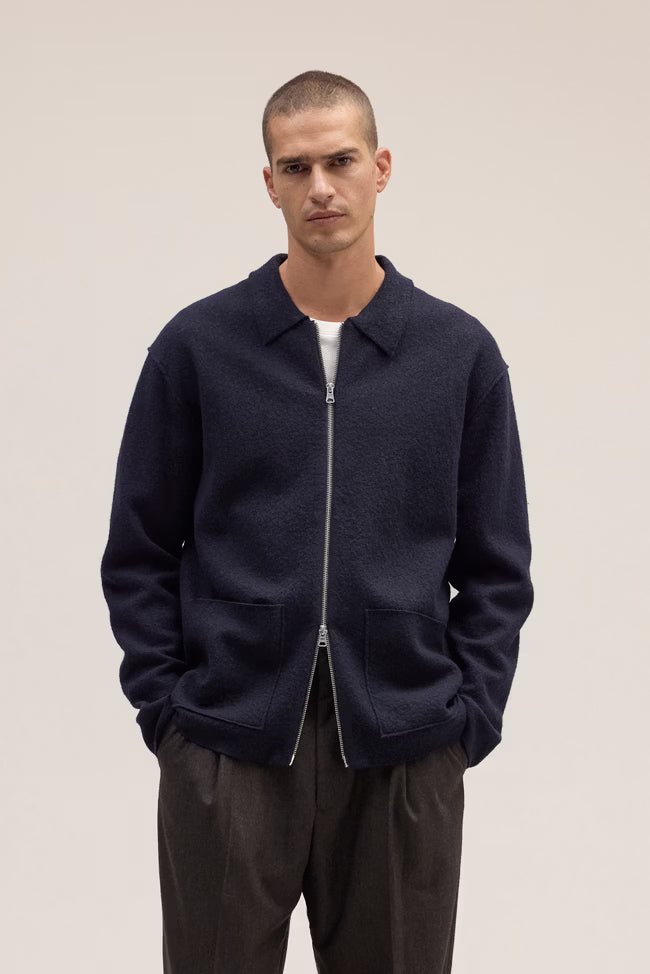 NN. 07 - Jonas Boiled Merino Wool Hybrid Bleu marine - Lothaire