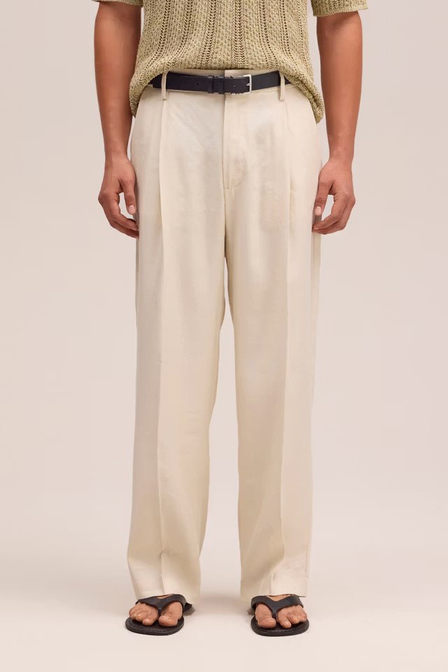 NN. 07 - Kay Pantalon en lin mélangé à coupe décontractée Ivoire - Lothaire