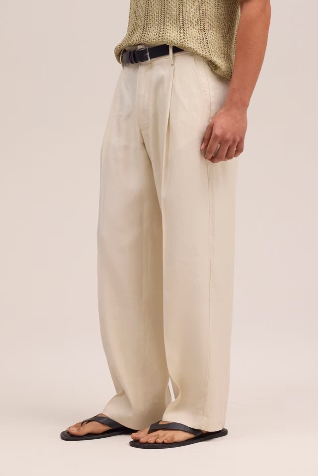 NN. 07 - Kay Pantalon en lin mélangé à coupe décontractée Ivoire - Lothaire