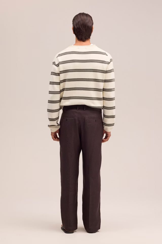 NN. 07 - Kay Pantalon en lin mélangé à coupe décontractée Marron profond - Lothaire