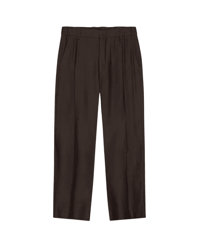 NN. 07 - Kay Pantalon en lin mélangé à coupe décontractée Marron profond - Lothaire