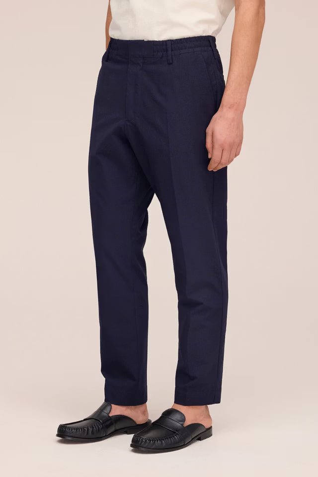 NN. 07 - Pantalon Billie Seersucker Bleu Marine - Lothaire