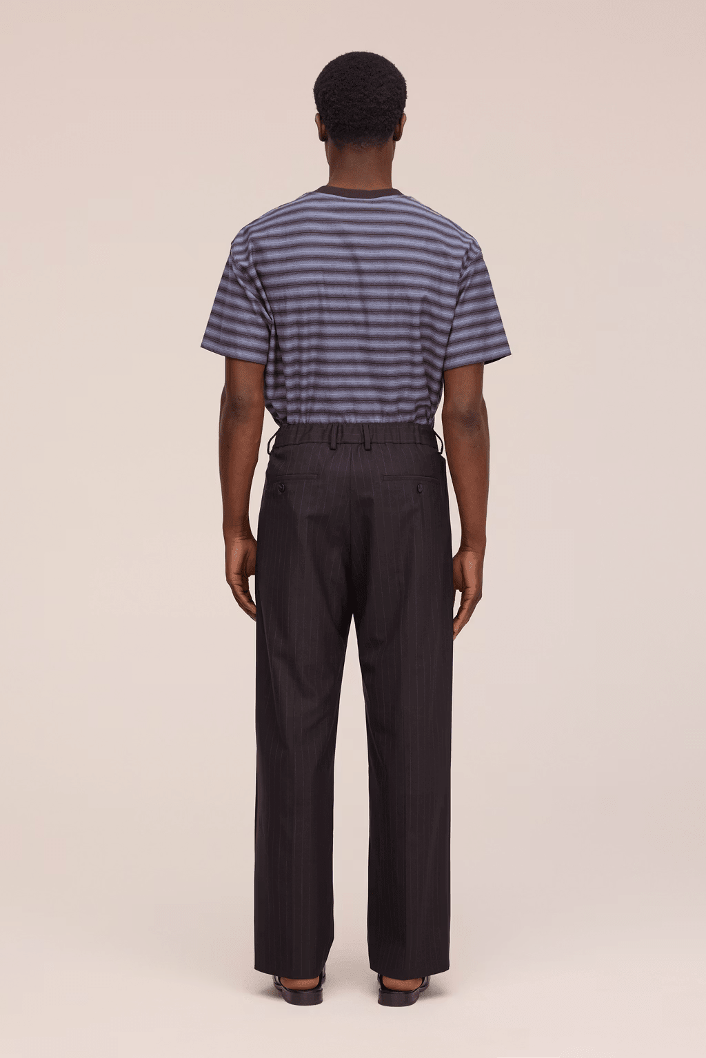 NN. 07 - Pantalon Kay ample en mélange de laine Brown Stripe - Lothaire