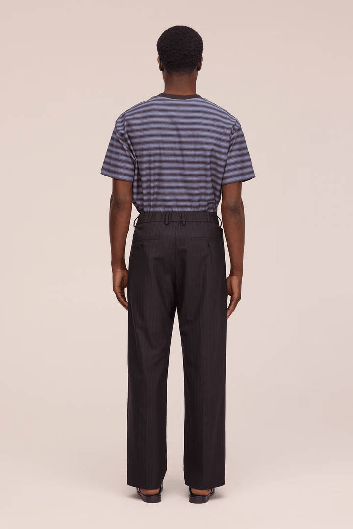 NN. 07 - Pantalon Kay ample en mélange de laine Brown Stripe - Lothaire