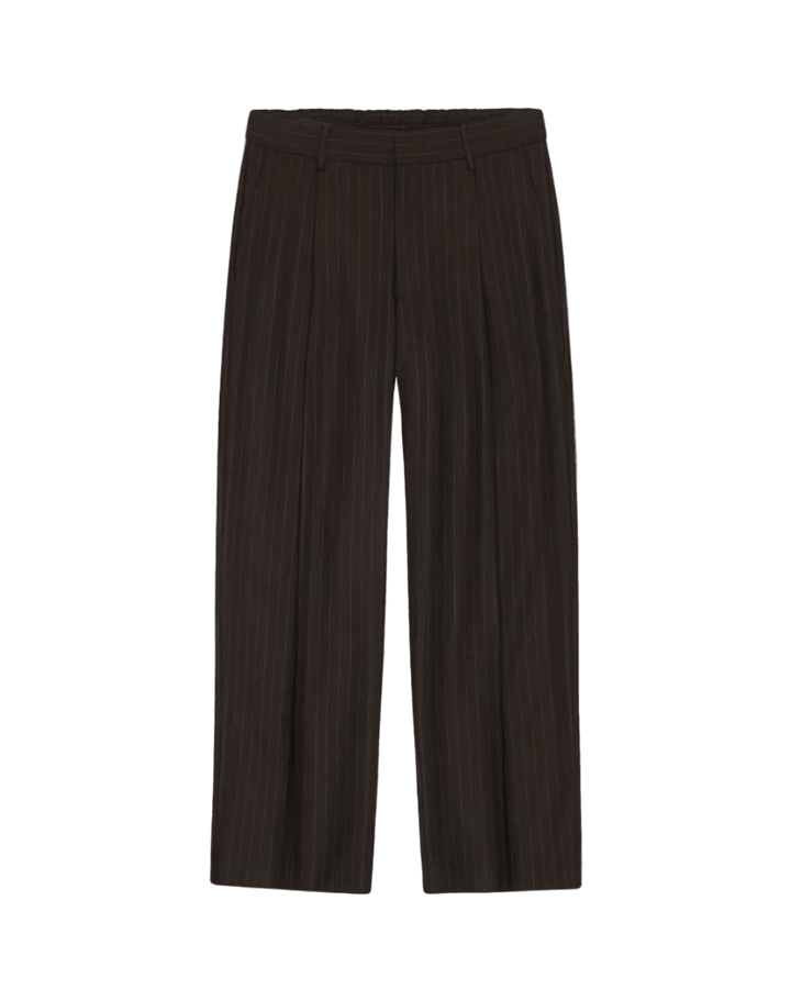NN. 07 - Pantalon Kay ample en mélange de laine Brown Stripe - Lothaire